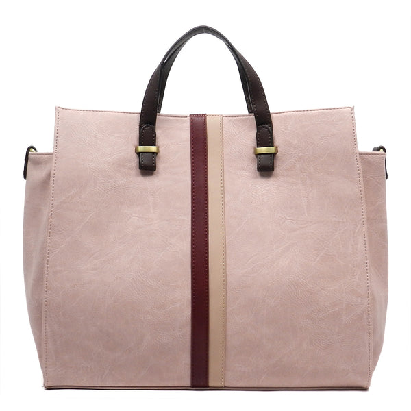 Striped Fashion Tote - Pink, Tote Handbag, Feisty Gurl - Feisty Gurl