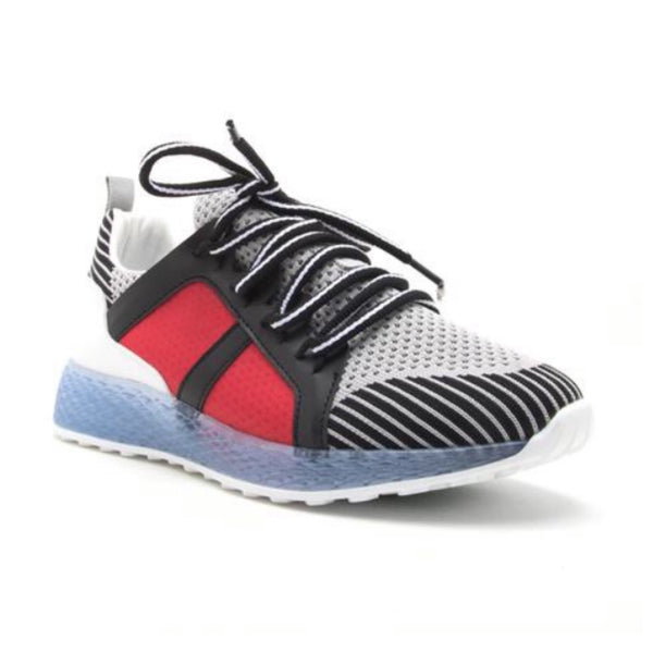 FINAL SALE - Grey/Red Colorblock Sneaker